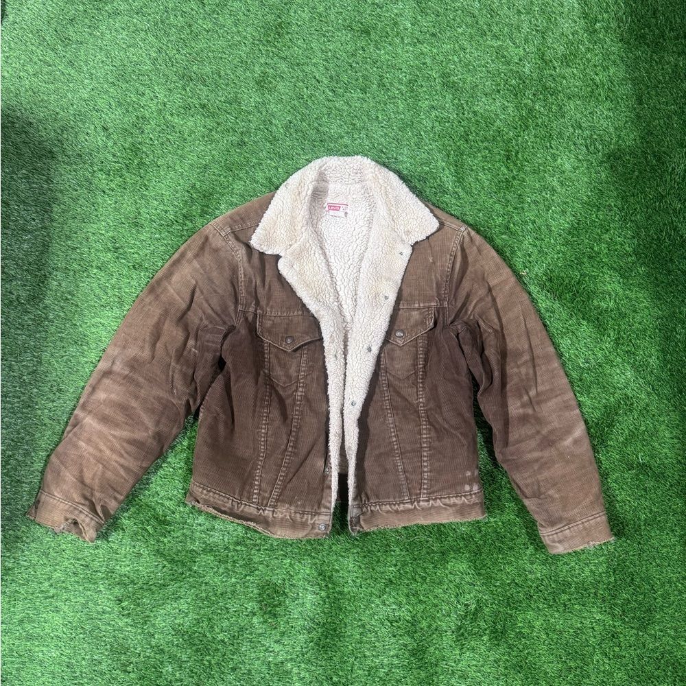 Vintage Levi's Sherpa Corduroy Jacket - Made in USA - Size 42 (Large)